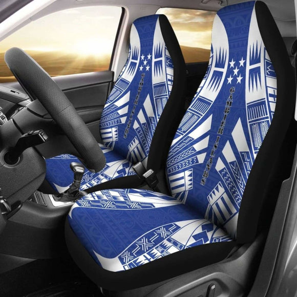Gambier Islands Car Seat Covers - Gambier Islands Flag Polynesian Tattoo Flag - 9 174914 - YourCarButBetter