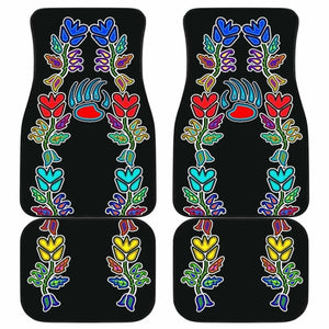 Generations Floral Black With Bearpaw Front And Back Car Mats (Set Of 4) 153908 - YourCarButBetter