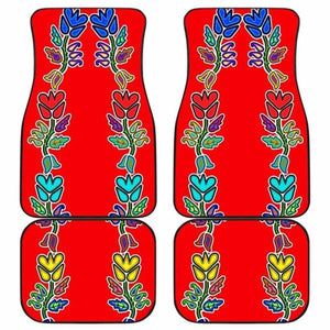 Generations Floral Old Tradecloth Red Car Floor Mats 153908 - YourCarButBetter