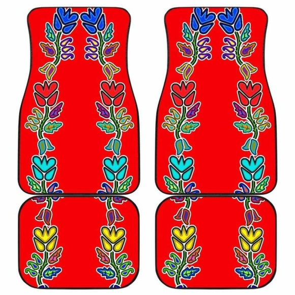 Generations Floral Old Tradecloth Red Car Floor Mats 153908 - YourCarButBetter