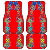 Generations Floral Old Tradecloth Red Car Floor Mats 153908 - YourCarButBetter