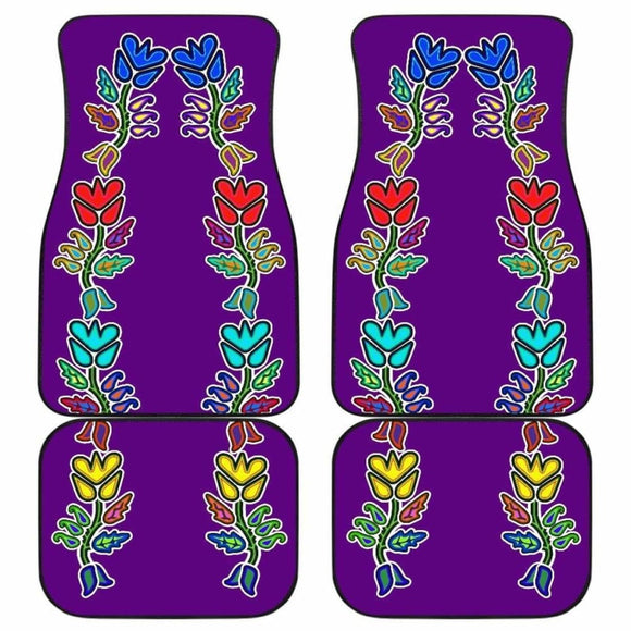 Generations Floral Purple Front And Back Car Mats (Set Of 4) 153908 - YourCarButBetter