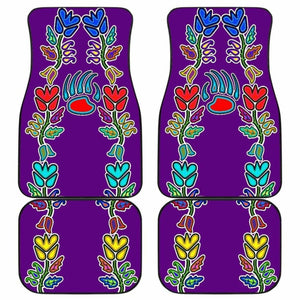 Generations Floral Purple With Bearpaw Front And Back Car Mats (Set Of 4) 153908 - YourCarButBetter