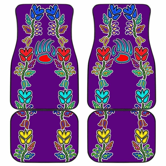 Generations Floral Purple With Bearpaw Front And Back Car Mats (Set Of 4) 153908 - YourCarButBetter