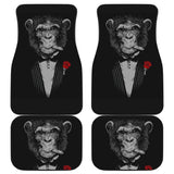 Gentle Monkey Smoking With Rose Car Floor Mats 211804 - YourCarButBetter