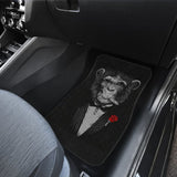 Gentle Monkey Smoking With Rose Car Floor Mats 211804 - YourCarButBetter