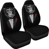 Gentle Monkey Smoking With Rose Car Seat Covers 211804 - YourCarButBetter