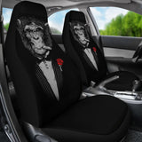 Gentle Monkey Smoking With Rose Car Seat Covers 211804 - YourCarButBetter