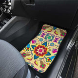 Geometric Floral Winter-Vanilla Car Floor Mats 153908 - YourCarButBetter