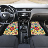 Geometric Floral Winter-Vanilla Car Floor Mats 153908 - YourCarButBetter