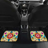 Geometric Floral Winter-Vanilla Car Floor Mats 153908 - YourCarButBetter