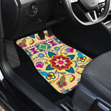 Geometric Floral Winter-Vanilla Car Floor Mats 153908 - YourCarButBetter