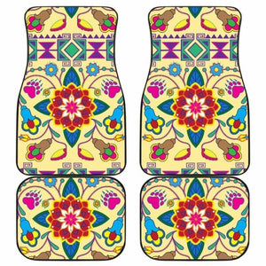 Geometric Floral Winter-Vanilla Car Floor Mats 153908 - YourCarButBetter