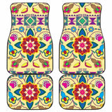 Geometric Floral Winter-Vanilla Car Floor Mats 153908 - YourCarButBetter