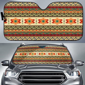 Geometric Pattern Design Native Auto Sun Shades 093223 - YourCarButBetter