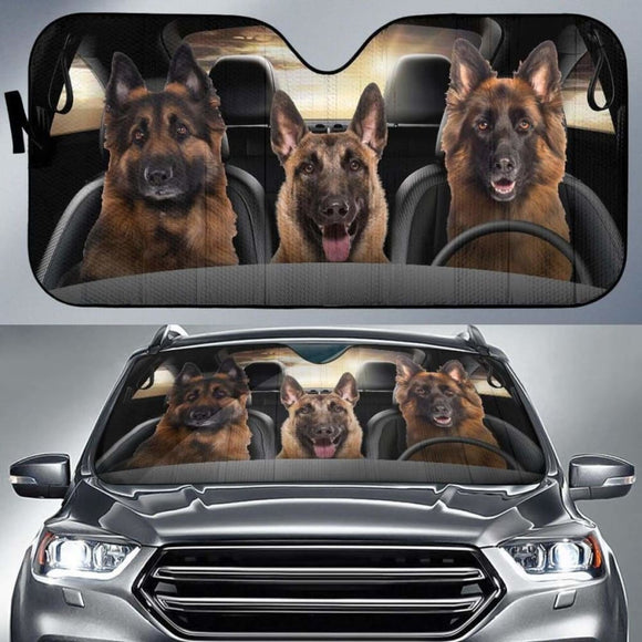 German Shepherd Car Auto Sun Shade Funny Dog Windshield 172609 - YourCarButBetter