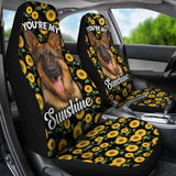 German Shepherds Dog You’re My Sunshine Sunflower Car Seat Covers 211203 - YourCarButBetter