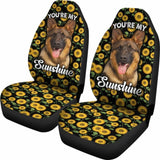 German Shepherds Dog You’re My Sunshine Sunflower Car Seat Covers 211203 - YourCarButBetter