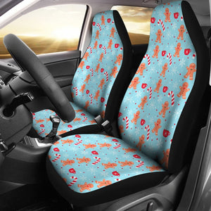 Gingerbread Man Christmas Snowflake Pattern Printed Car Seat Covers 211201 - YourCarButBetter