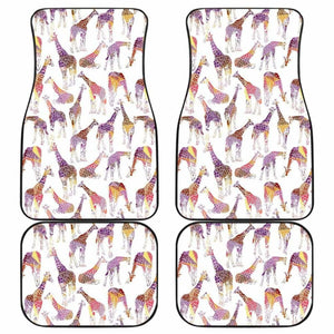 Giraffe Pattern Print Design 02 Front And Back Car Mats 102802 - YourCarButBetter