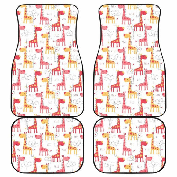 Giraffe Pattern Print Design 03 Front And Back Car Mats 102802 - YourCarButBetter