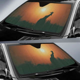 Giraffe Sunset Silhouette 4K Car Sun Shade 085424 - YourCarButBetter
