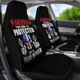 Girl Is Protected By A Police Officer Car Seat Covers 101819 - YourCarButBetter