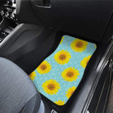 Girly Burlap Design With Sunflower Pattern Car Floor Mats 211406 - YourCarButBetter