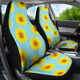 Girly Burlap Design With Sunflower Pattern Car Seat Covers 211406 - YourCarButBetter