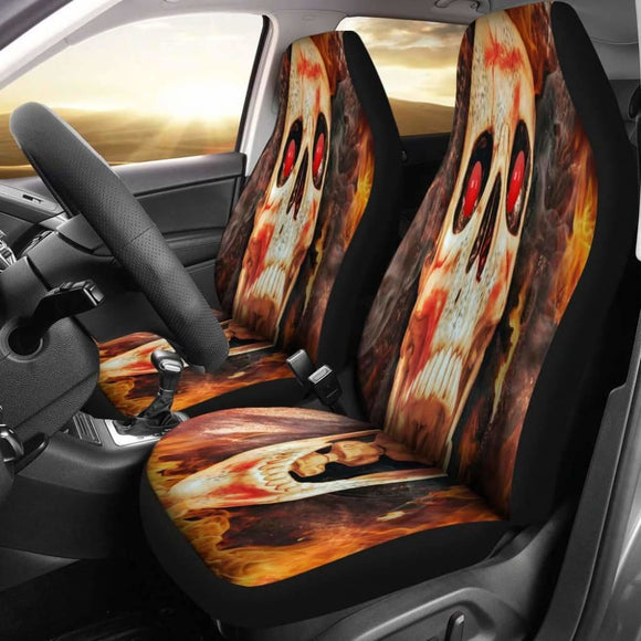 Go To Hell Halloween Skull Art Design Car Seat Covers 101819 - YourCarButBetter