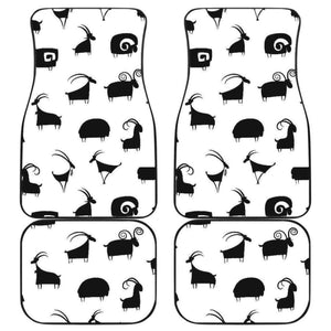 Goat Ram Pattern Front And Back Car Mats 153908 - YourCarButBetter