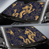 Gold Dragon Pattern Car Auto Sun Shades 172609 - YourCarButBetter