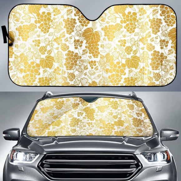 Gold Grape Pattern Car Auto Sun Shades 182102 - YourCarButBetter