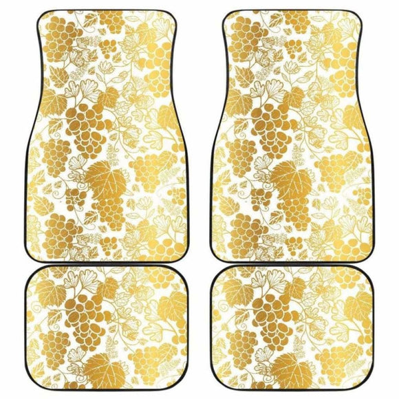 Gold Grape Pattern Front And Back Car Mats 174914 - YourCarButBetter