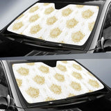 Gold Ornamental Lotue Waterlily Symbol Pattern Car Auto Sun Shades 460402 - YourCarButBetter