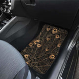 Gold Peacock Feather Pattern Front And Back Car Mats 181703 - YourCarButBetter