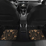 Gold Peacock Feather Pattern Front And Back Car Mats 181703 - YourCarButBetter