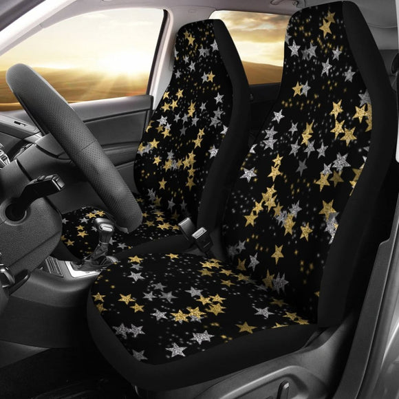 Gold & Silver Stars Car Seat Covers 101819 - YourCarButBetter