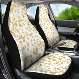 Gold Stars On White Car Seat Covers 101819 - YourCarButBetter