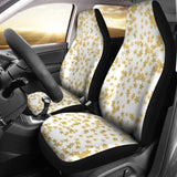 Gold Stars On White Car Seat Covers 101819 - YourCarButBetter