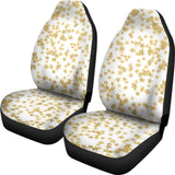 Gold Stars On White Car Seat Covers 101819 - YourCarButBetter
