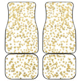 Gold Stars On White Front And Back Car Mats 101819 - YourCarButBetter