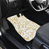 Gold Stars On White Front And Back Car Mats 101819 - YourCarButBetter