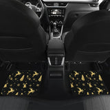 Golden Christmas Reindeer And Snowflake Car Floor Mats 210601 - YourCarButBetter