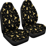 Golden Christmas Reindeer And Snowflake Car Seat Covers 210601 - YourCarButBetter