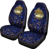 Golden Horse On Blue Car Seat Covers 184610 - YourCarButBetter