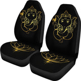 Golden Lord Ganesha (Remover Of Obstacles) With Lotus- Car Seat Cover 174510 - YourCarButBetter