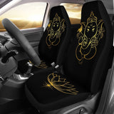 Golden Lord Ganesha (Remover Of Obstacles) With Lotus- Car Seat Cover 174510 - YourCarButBetter
