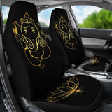 Golden Lord Ganesha (Remover Of Obstacles) With Lotus- Car Seat Cover 174510 - YourCarButBetter