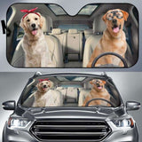 Golden Retriever 2 Auto Sun Shade 172609 - YourCarButBetter